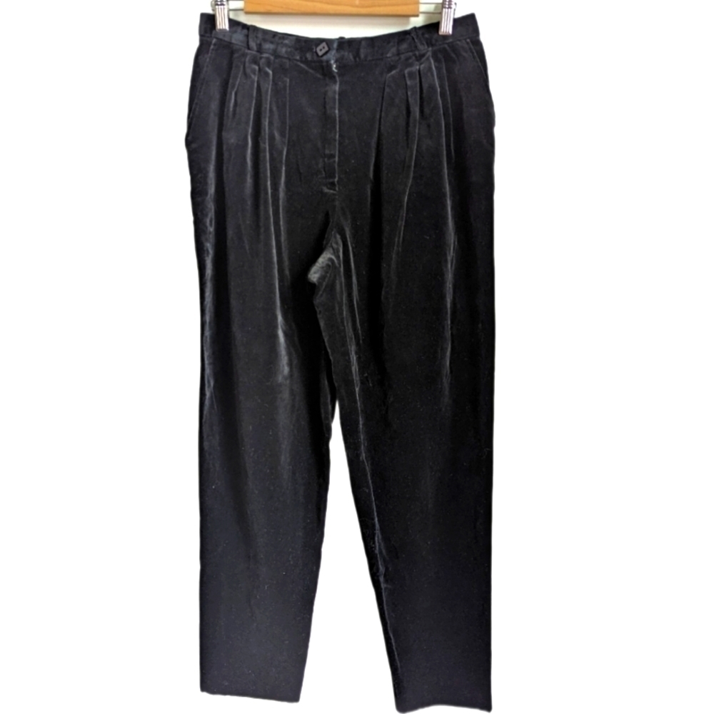 VINTAGE French Velvet Modal Retro Classic Minimalist Trouser Pants Size Medium